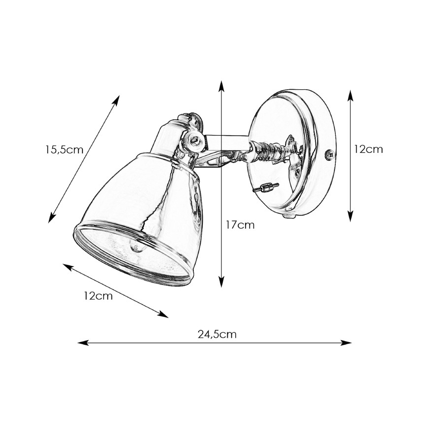 Markslöjd 105814 - Zidna svjetiljka FJÄLLBACKA 1xE14/40W/230V crna