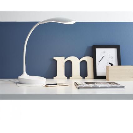 Markslöjd 106093 - LED Prigušiva stolna lampa s USB-om SWAN LED/4,6W/230V