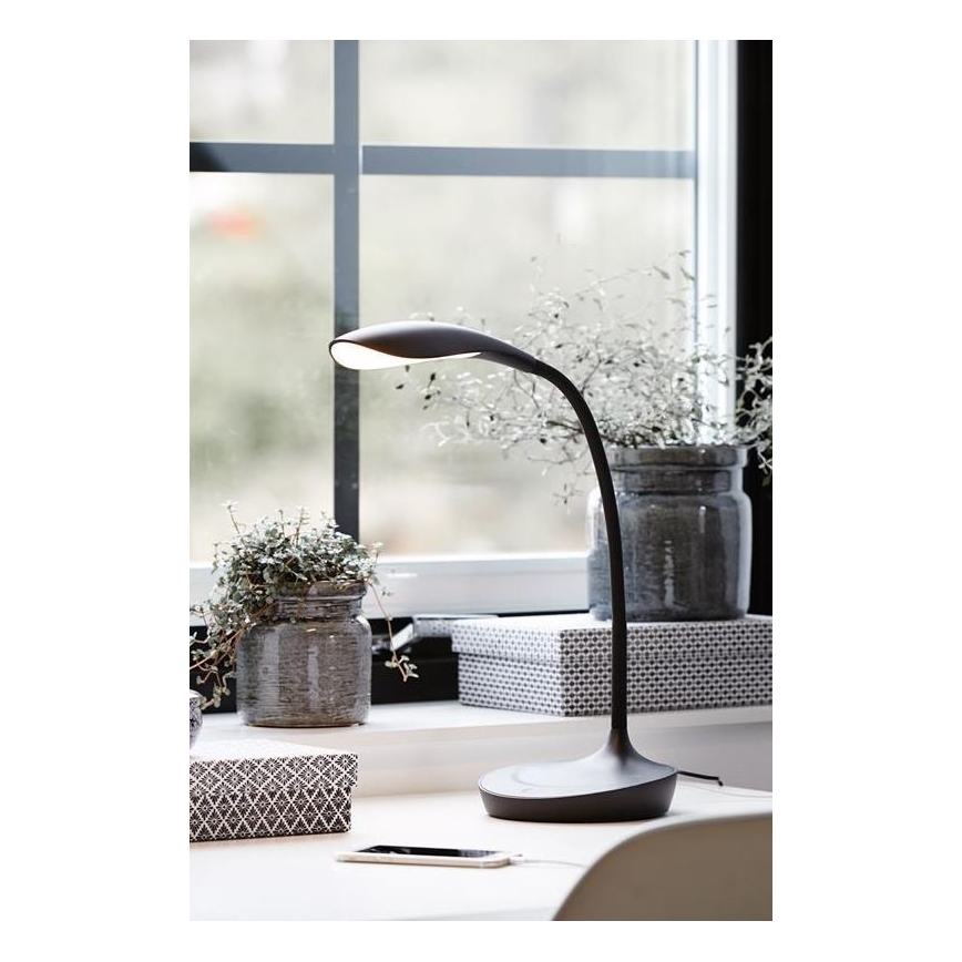 Markslöjd 106094 - LED Prigušiva stolna lampa s USB-om SWAN LED/4,6W/230V