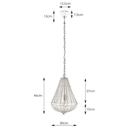 Markslöjd 106118 - Kristalni luster na lancu GRÄNSÖ 1xE27/60W/230V