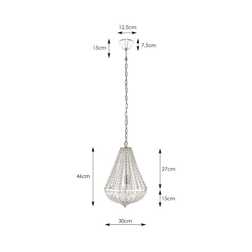 Markslöjd 106118 - Kristalni luster na lancu GRÄNSÖ 1xE27/60W/230V