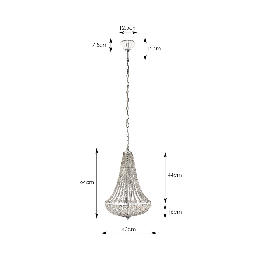 Markslöjd 106119 - Kristalni luster na lancu GRÄNSÖ 2xE14/40W/230V