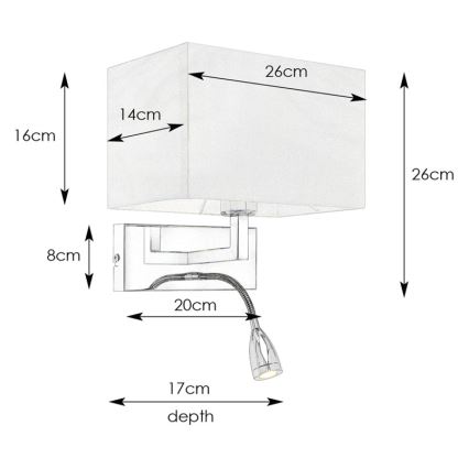 Markslöjd 106308 - LED Zidna svjetiljka SAVOY LED/3W+E27/60W/230V