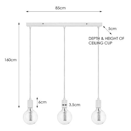 Markslöjd 106336 - Luster na sajli SKY 3xE27/60W/230V