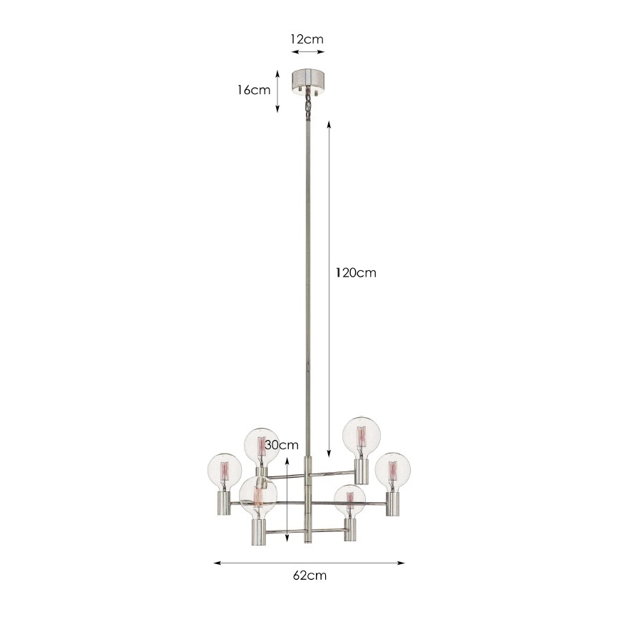 Markslöjd 106418 - Viseći luster CAPITAL 6xE27/60W/230V mesing