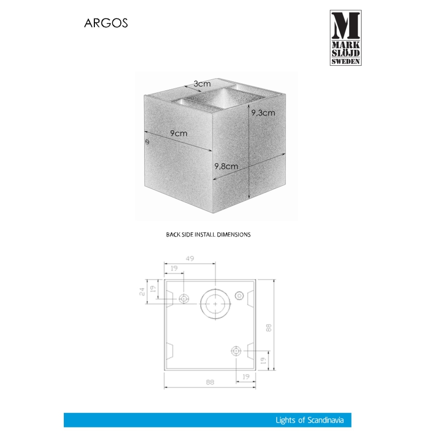 Markslöjd 106521 - LED Vanjska svjetiljka ARGOS LED/4W/230V IP44 siva
