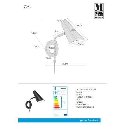 Markslöjd 106782 - Zidna svjetiljka CAL 1xE14/40W/230V