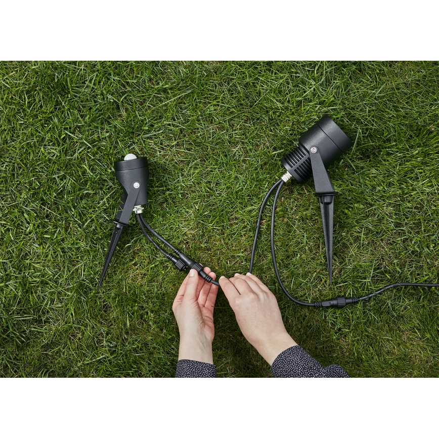 Markslöjd 106940 - Vanjski senzor pokreta i sumraka PIR GARDEN24 IP44, crne boje