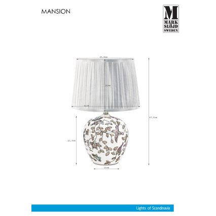 Markslöjd 107040 - Stolna lampa MANSION 1xE27/60W/230V