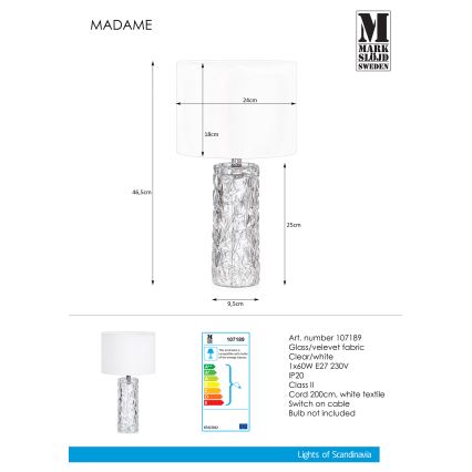 Markslöjd 107189 - Stolna lampa MADAME 1xE27/40W/230V