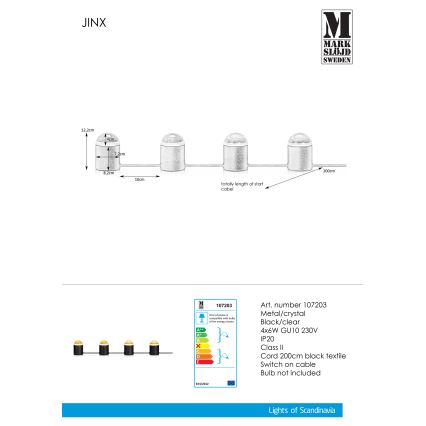 Markslöjd 107203 - Kristalna stolna lampa JINX 4xGU10/6W/230V