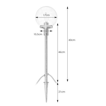 Markslöjd 107283 - LED vanjska lampa GARDEN24 LED/3W/24V 81 cm IP44 crna/prozirna