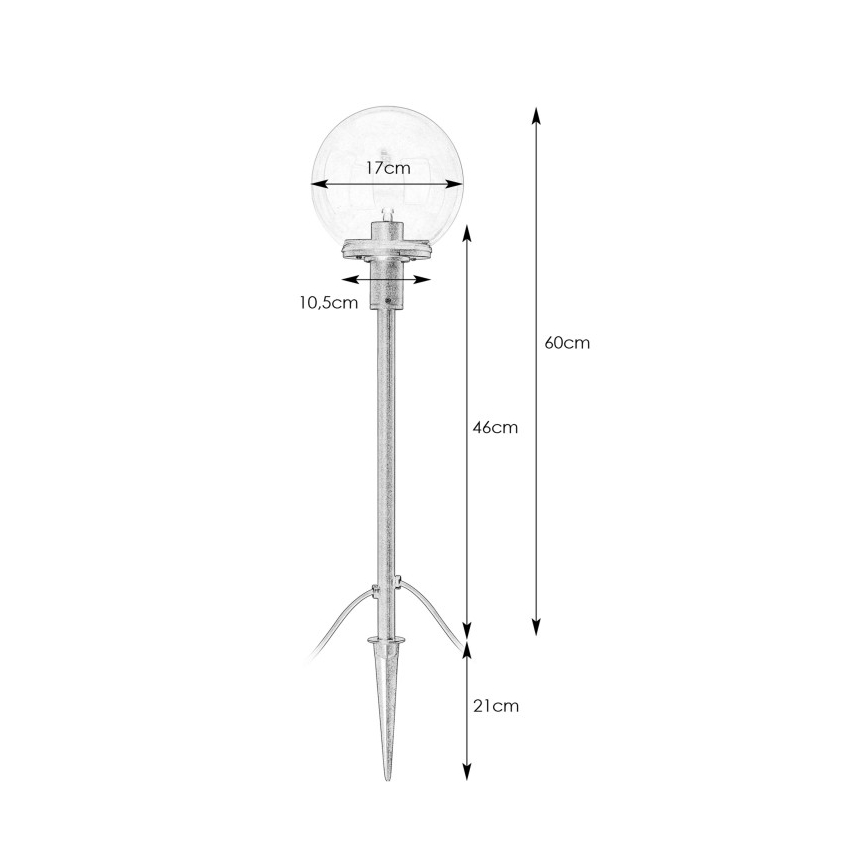 Markslöjd 107283 - LED vanjska lampa GARDEN24 LED/3W/24V 81 cm IP44 crna/prozirna
