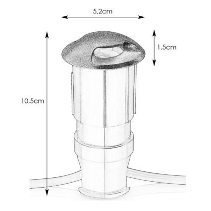 Markslöjd 107289 - LED Vanjska ugradna svjetiljka GARDEN24 LED/0,8W/24V IP44 crna