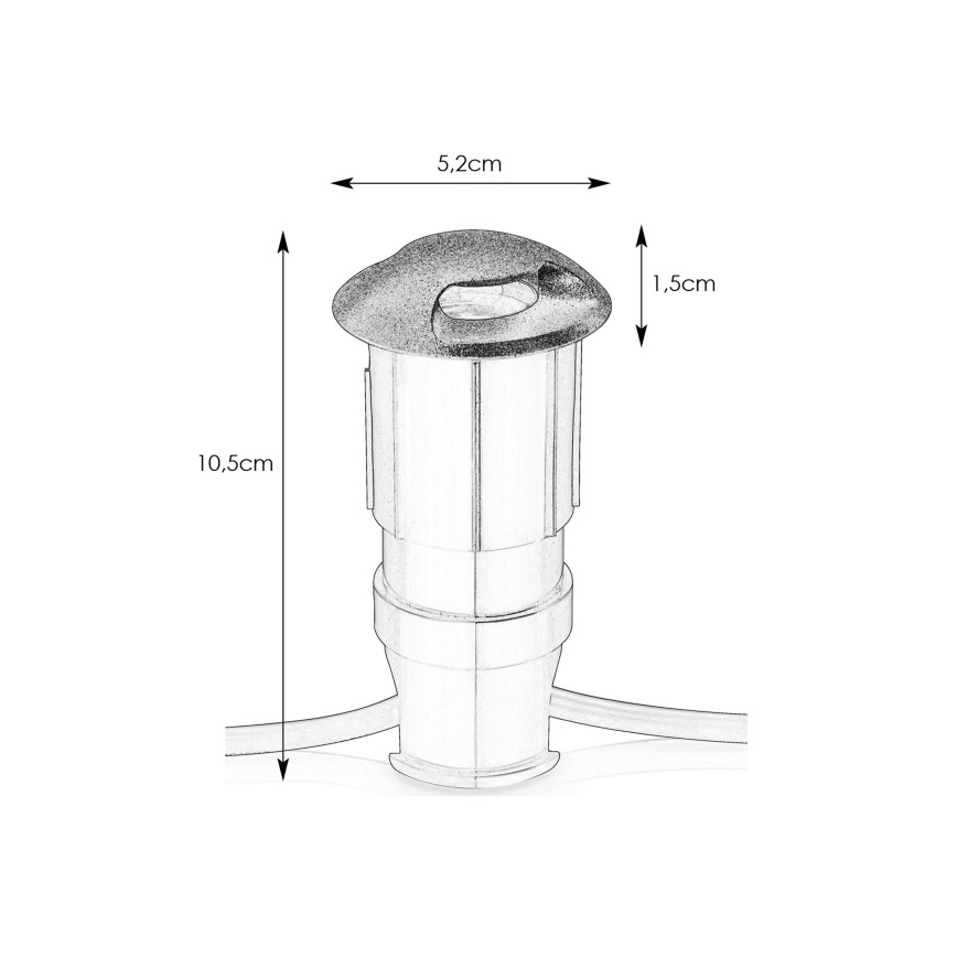 Markslöjd 107289 - LED Vanjska ugradna svjetiljka GARDEN24 LED/0,8W/24V IP44 crna