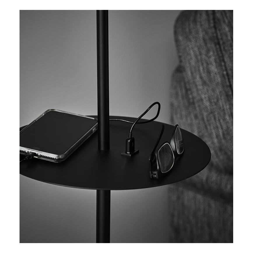 Markslöjd 107307 - Podna lampa s USB priključkom LINEAR 1xE14/40W/230V