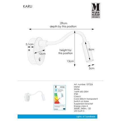 Markslöjd 107324 - LED Zidna svjetiljka KARLI LED/6W/230V