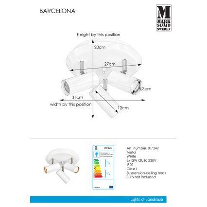 Markslöjd 107349 - Reflektorska svjetiljka BARCELONA 3xGU10/12W/230V