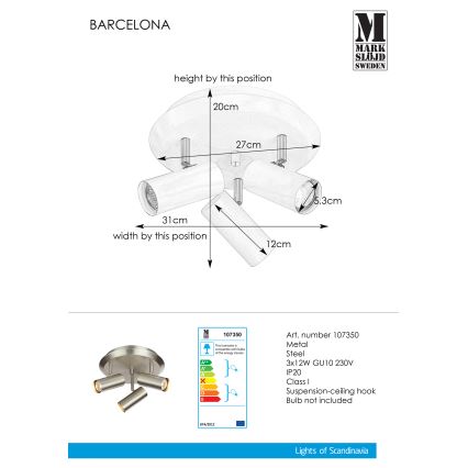 Markslöjd 107350 - Reflektorska svjetiljka BARCELONA 3xGU10/12W/230V