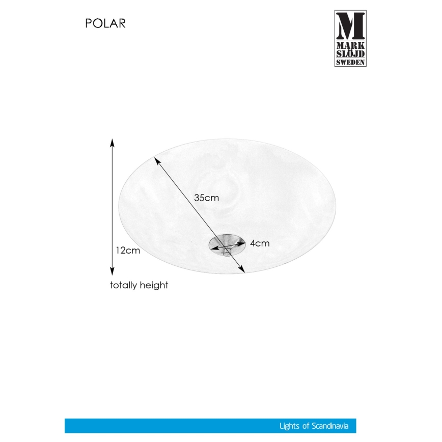 Markslöjd 107360 - Stropna svjetiljka POLAR 2xE14/40W/230V pr. 35 cm