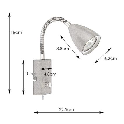 Markslöjd 107410 - Prilagodljivo zidno svjetlo CIRO 1xGU10/7W/230V