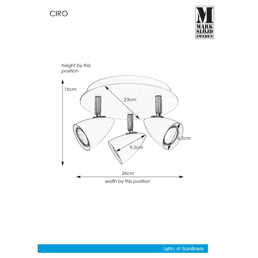 Markslöjd 107412 - Reflektorska svjetiljka CIRO 3xGU10/35W/230V