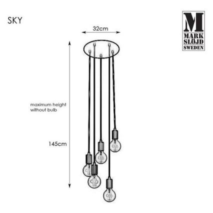 Markslöjd 107467 - Luster na sajli SKY 5xE27/60W/230V