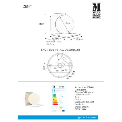 Markslöjd 107488 - Zidna svjetiljka za kupaonicu ZENIT 1xG9/18W/230V IP44