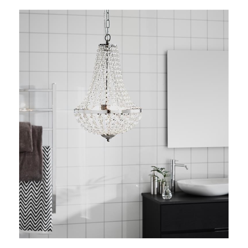 Markslöjd 107550 - Kristalni kupaonski luster na lancu GRÄNSÖ 2xG9/20W/230V IP44