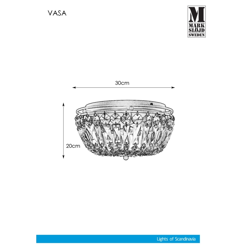 Markslöjd 107587 - Stropna svjetiljka VASA 3xE14/40W/230V