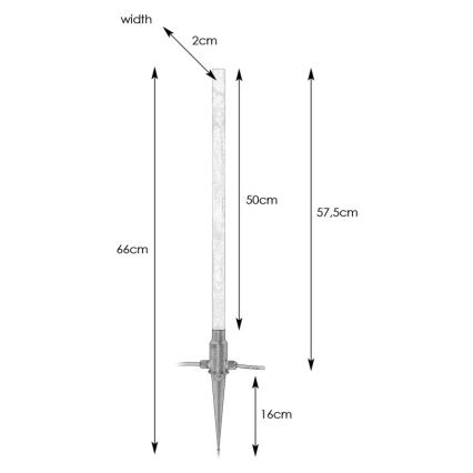 Markslöjd 107719 - LED vanjska lampa GARDEN24 LED/3W/24V 66 cm IP44 crna/prozirna