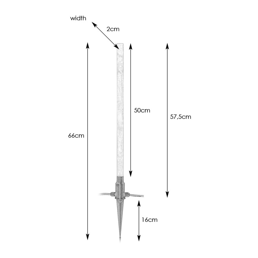 Markslöjd 107719 - LED vanjska lampa GARDEN24 LED/3W/24V 66 cm IP44 crna/prozirna