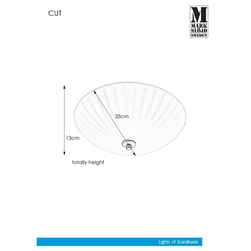 Markslöjd 107758 - Stropna svjetiljka CUT 2xE14/40W/230V pr. 35 cm