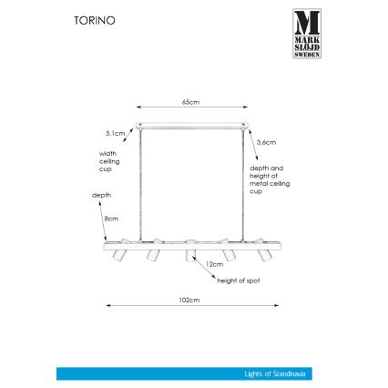 Markslöjd 107784 - Luster na sajli TORINO 5xGU10/7W/230V