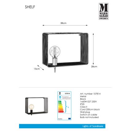 Markslöjd 107814 - Zidna svjetiljka SHELF 1xE27/60W/230V