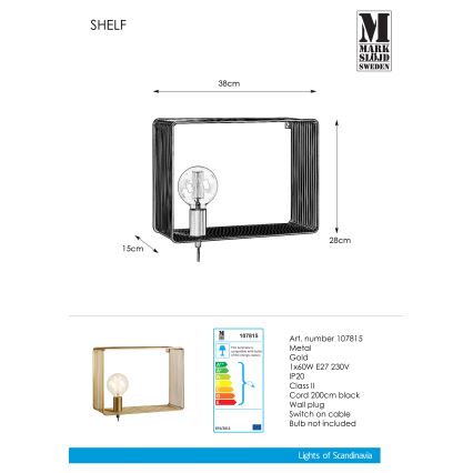 Markslöjd 107815 - Zidna svjetiljka SHELF 1xE27/60W/230V