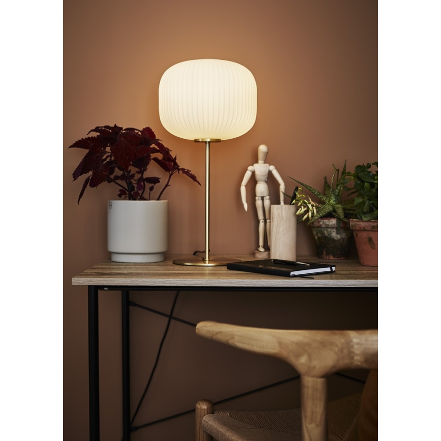 Markslöjd 107819 - Stolna lampa SOBER 1xE27/60W/230V bijela/mesing