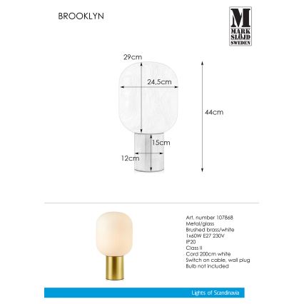Markslöjd 107868 - Stolna lampa BROOKLYN 1xE27/60W/230V