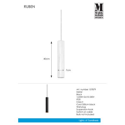 Markslöjd 107879 - Luster na sajli RUBEN 1xGU10/35W/230V