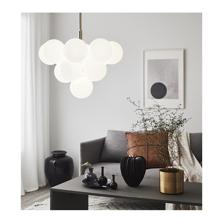 Markslöjd 107903 - Luster na šipci MERLOT 13xG9/20W/230V Ø 56 cm bijela/zlatna