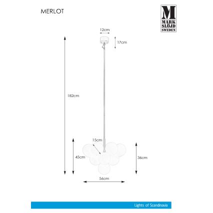 Markslöjd 107903 - Viseći luster MERLOT 13xG9/20W/230V
