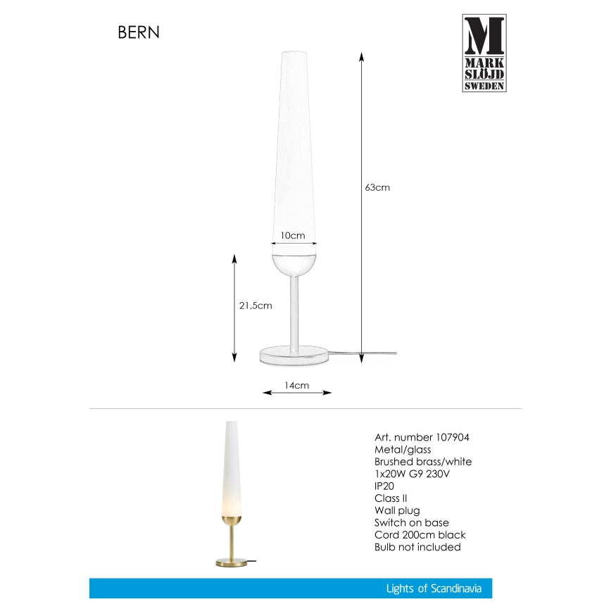 Markslöjd 107904 - Stolna lampa BERN 1xG9/20W/230V
