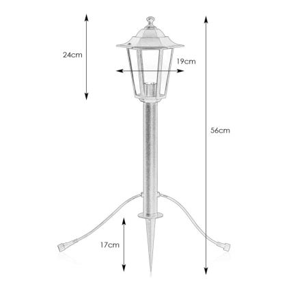 Markslöjd 107991 - LED Vanjska svjetiljka GARDEN24 LED/3W/24V 56 cm IP44 crna