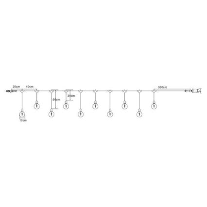 Markslöjd 108021 - LED Vanjski lanac GARDEN24 START 7,5m 10xLED/2,9W/230V IP44