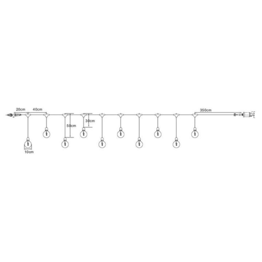 Markslöjd 108021 - LED Vanjski lanac GARDEN24 START 7,5m 10xLED/2,9W/230V IP44