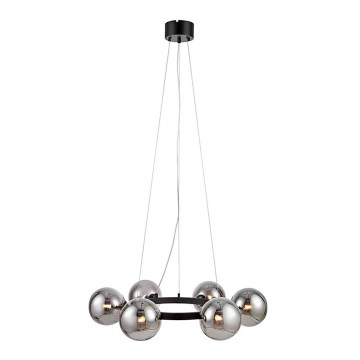Markslöjd 108051 - Luster na sajli CIRCLE 6xG9/20W/230V crna