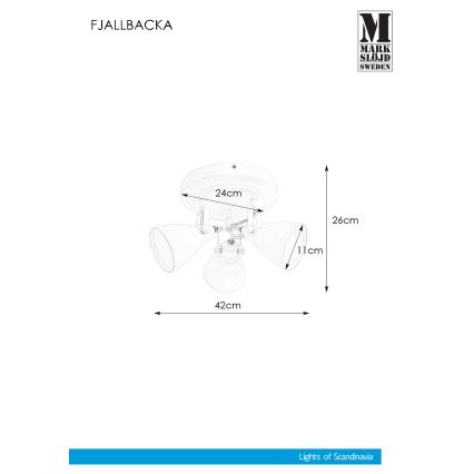 Markslöjd 108083 - Reflektorska svjetiljka za kupaonicu FJÄLLBACKA 3xG9/20W/230V IP44 bijela