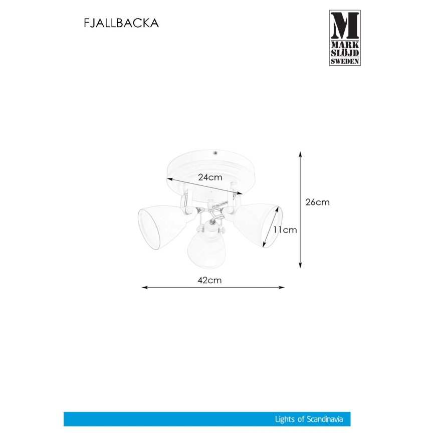 Markslöjd 108083 - Reflektorska svjetiljka za kupaonicu FJÄLLBACKA 3xG9/20W/230V IP44 bijela