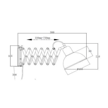 Markslöjd 108105 - Zidna svjetiljka RIGGS 1xE27/60W/230V crna