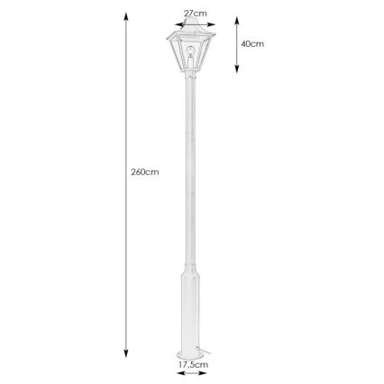Markslöjd 108171 - LED vanjska lampa GARDEN24 LED/3W/24V 260 cm IP44 crna